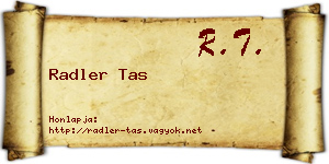 Radler Tas névjegykártya